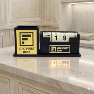 Customized MDF Black Led Pen Stand for Office Table