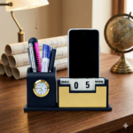 Customized MDF Black Pen & Mobile Stand with clock