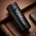 Customized Push Button Black Flask