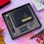 Personalized Wallet with Pen & Keychain Gift Set
