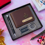 Personalized Wallet with Pen & Keychain Gift Set