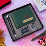 Personalized Wallet with Pen & Keychain Gift Set