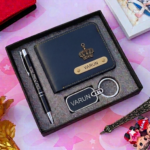 Personalized Wallet with Pen & Keychain Gift Set