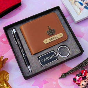 Personalized Wallet with Pen & Keychain Gift Set