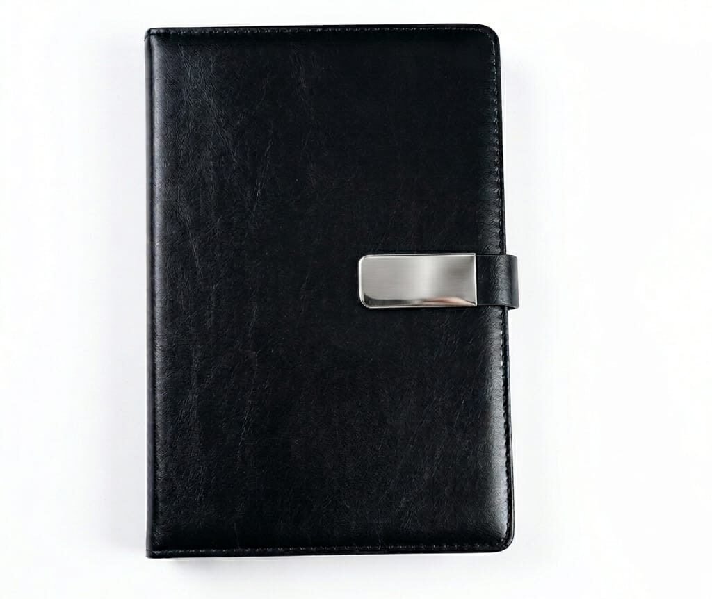 Customized PU Leather Metal Strip with Magnet Diary Customized PU Leather Metal Strip with Magnet Diary