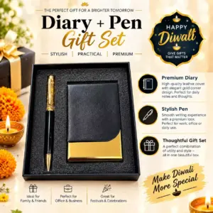 Executive Black & Gold Diary & Pen Set