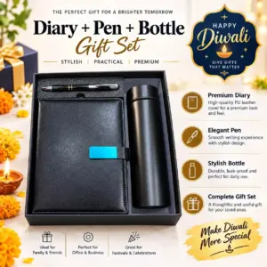 Executive Diary, Pen & Bottle Gift Set