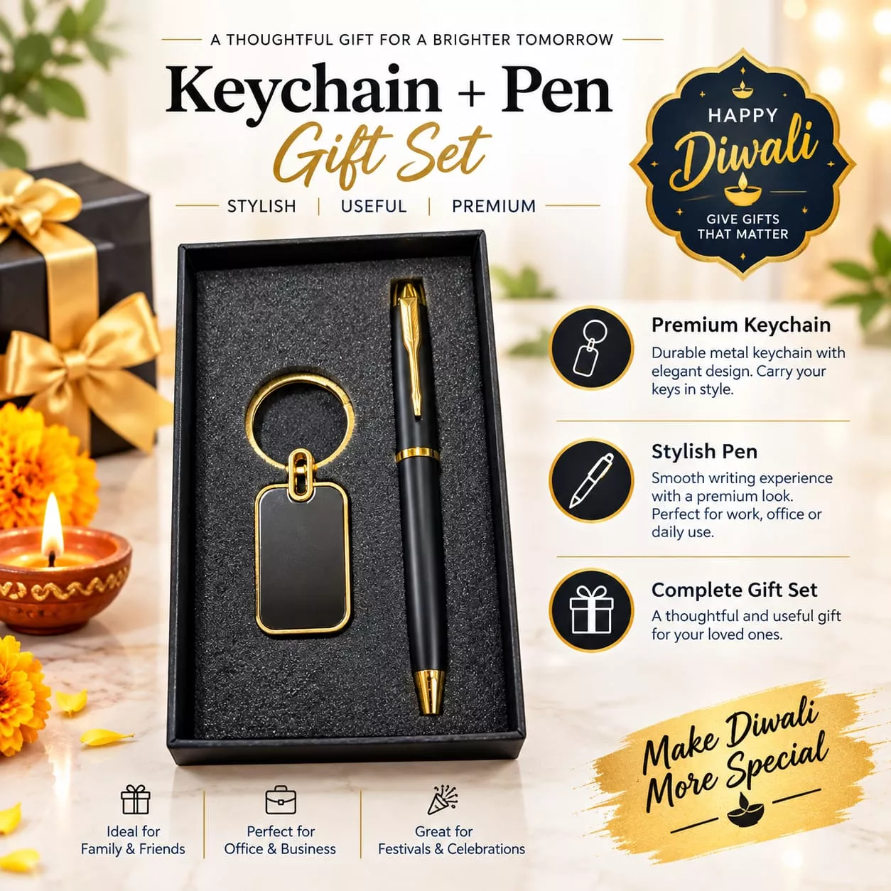 Executive Diwali Keychain & Pen Gift Set Executive Diwali Keychain & Pen Gift Set