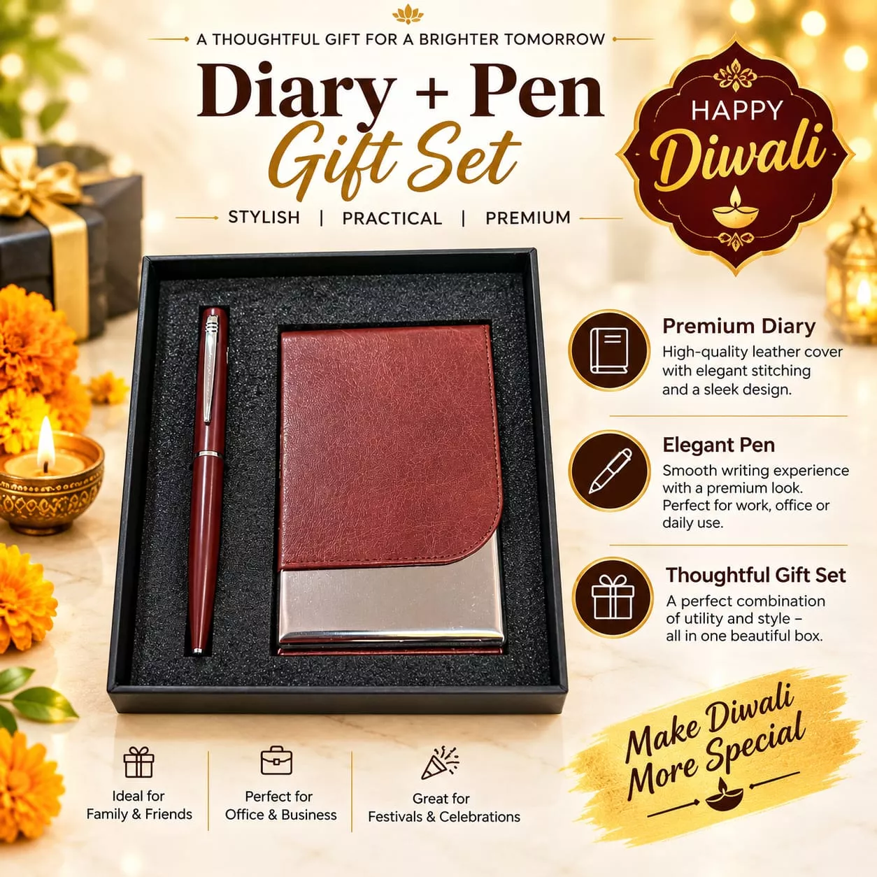 Executive Leather Diary & Pen Combo Executive Leather Diary & Pen Combo