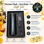 Executive Thermos Flask Keychain & Pen Gift Set
