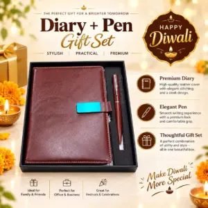 Luxury Leather Diary & Pen Gift Set