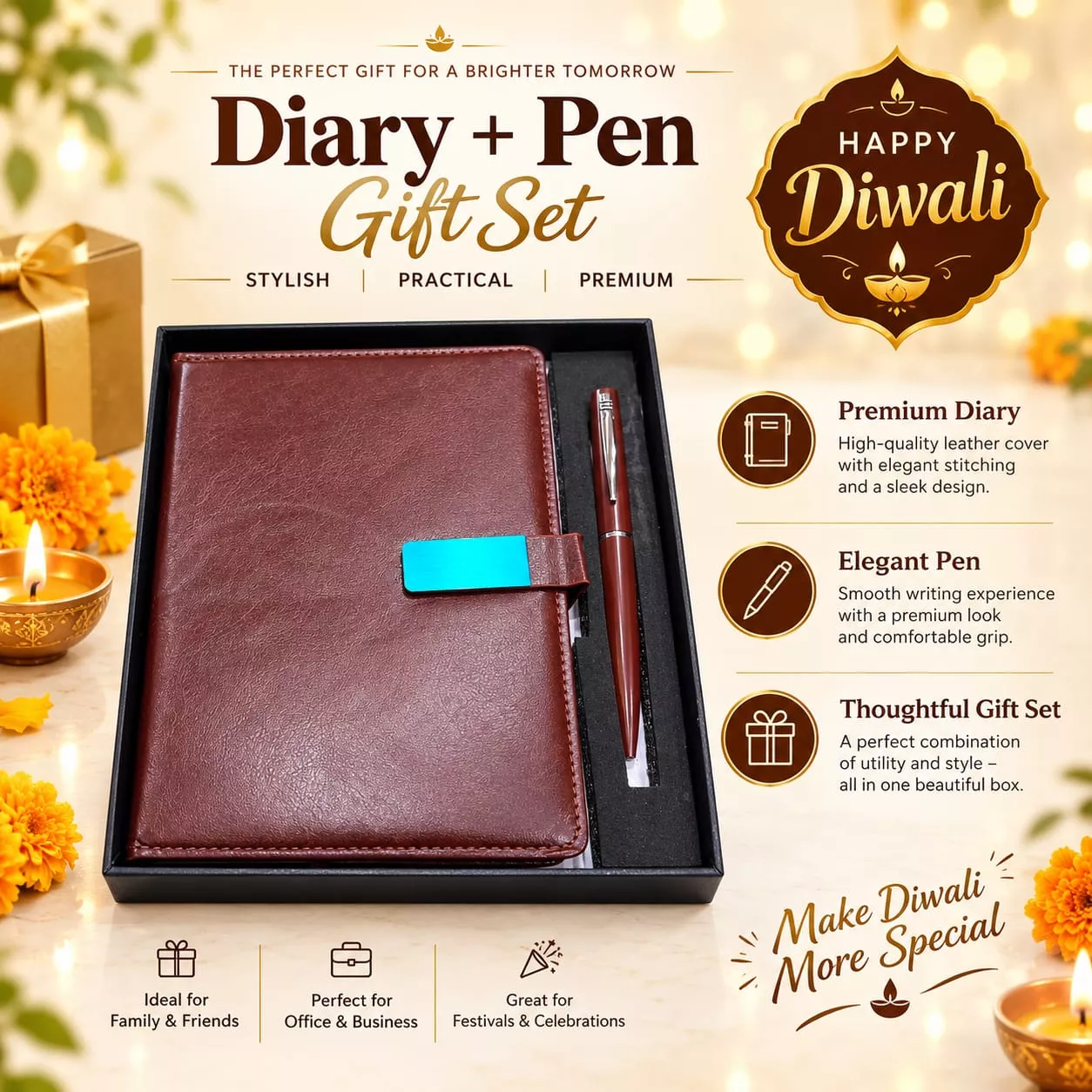 Luxury Leather Diary & Pen Gift Set Luxury Leather Diary & Pen Gift Set