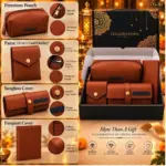 Premium 4 in 1 Leather Travel Gift Set